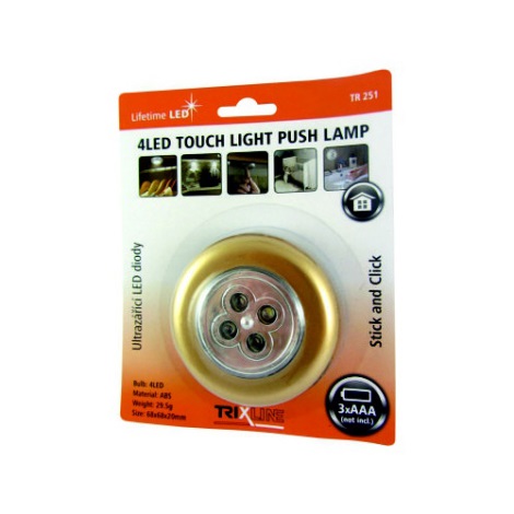 LED Nočné dotykové svetlo 4xLED/0,2W/3xAAA zlatá