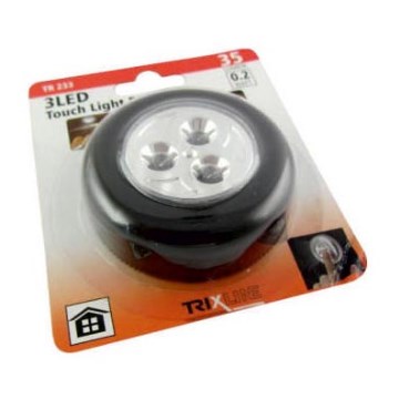 LED Nočné dotykové svetlo LED/0,2W/3xAAA čierna LED Nočné dotykové svetlo LED/0,2W/3xAAA čierna