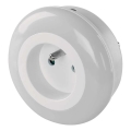LED Nočné svetlo s čidlom a zásuvkou LED/0,3W/230V
