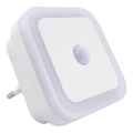 LED Nočné svetlo s pohybovým a súmrakovým senzorom LED/0,5W/230V biela