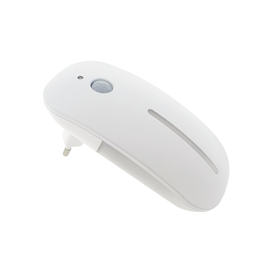 LED Nočné svetlo so senzorom LED/1W/230V biela
