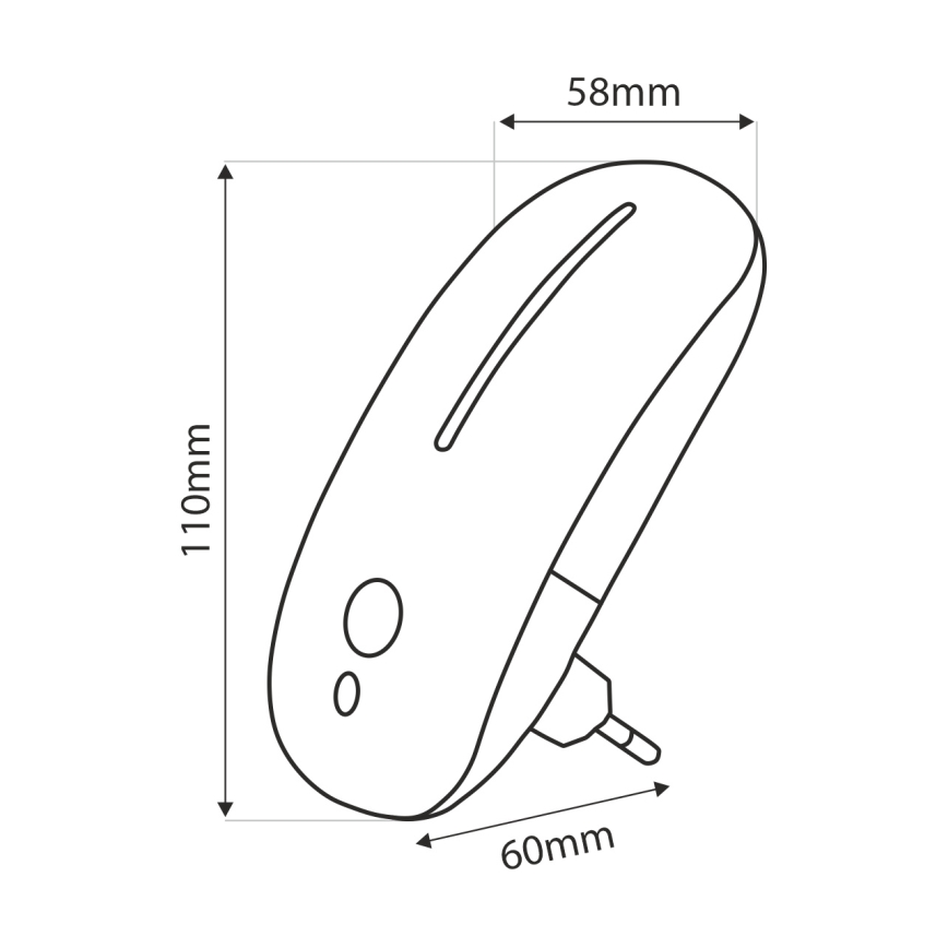 LED Nočné svetlo so senzorom LED/1W/230V biela