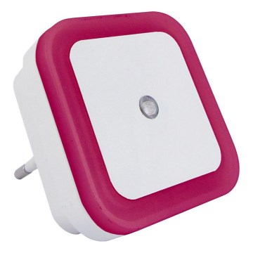 LED nočné svetlo so snímačom súmraku LED/0,5W/230V ružové
