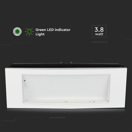 LED Núdzové svietidlo EMERGENCY EXIT SAMSUNG CHIP LED/3,8W/230V 6000K