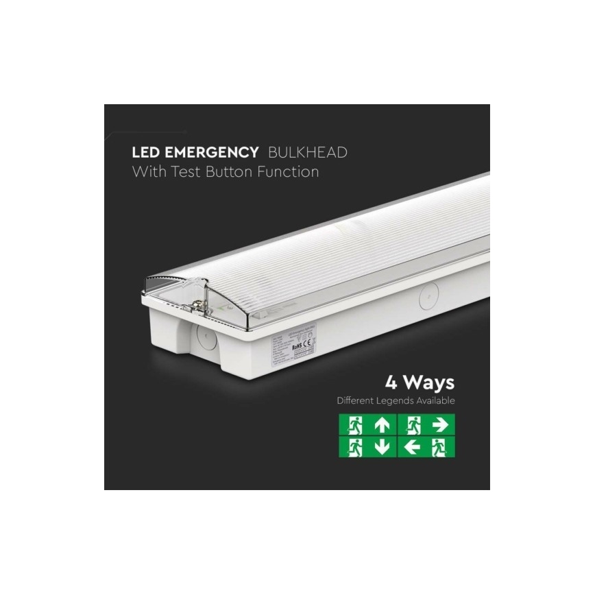 LED Núdzové svietidlo EMERGENCY EXIT LED/3W/230V 6400K IP65