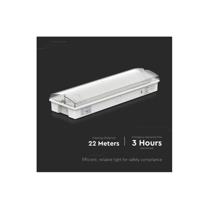 LED Núdzové svietidlo EMERGENCY EXIT LED/3W/230V 6400K IP65