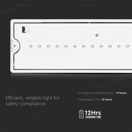 LED Núdzové svietidlo EMERGENCY EXIT LED/3W/230V IP65 6000K 1200mAh