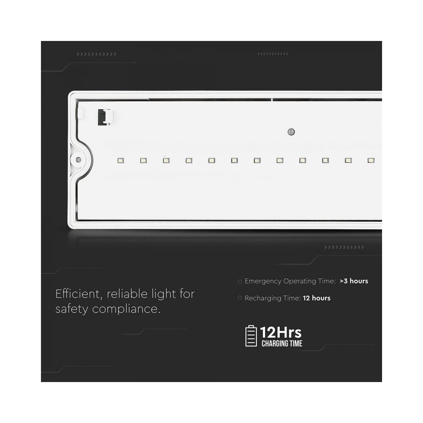 LED Núdzové svietidlo EMERGENCY EXIT LED/3W/230V IP65 6000K 1200mAh