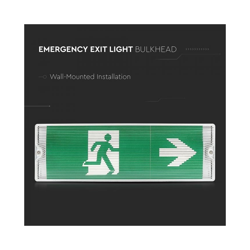 LED Núdzové svietidlo EMERGENCY EXIT LED/3W/230V IP65 6000K 1200mAh