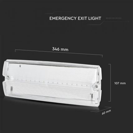 LED Núdzové svietidlo EMERGENCY EXIT LED/3W/230V IP65 6000K 1200mAh