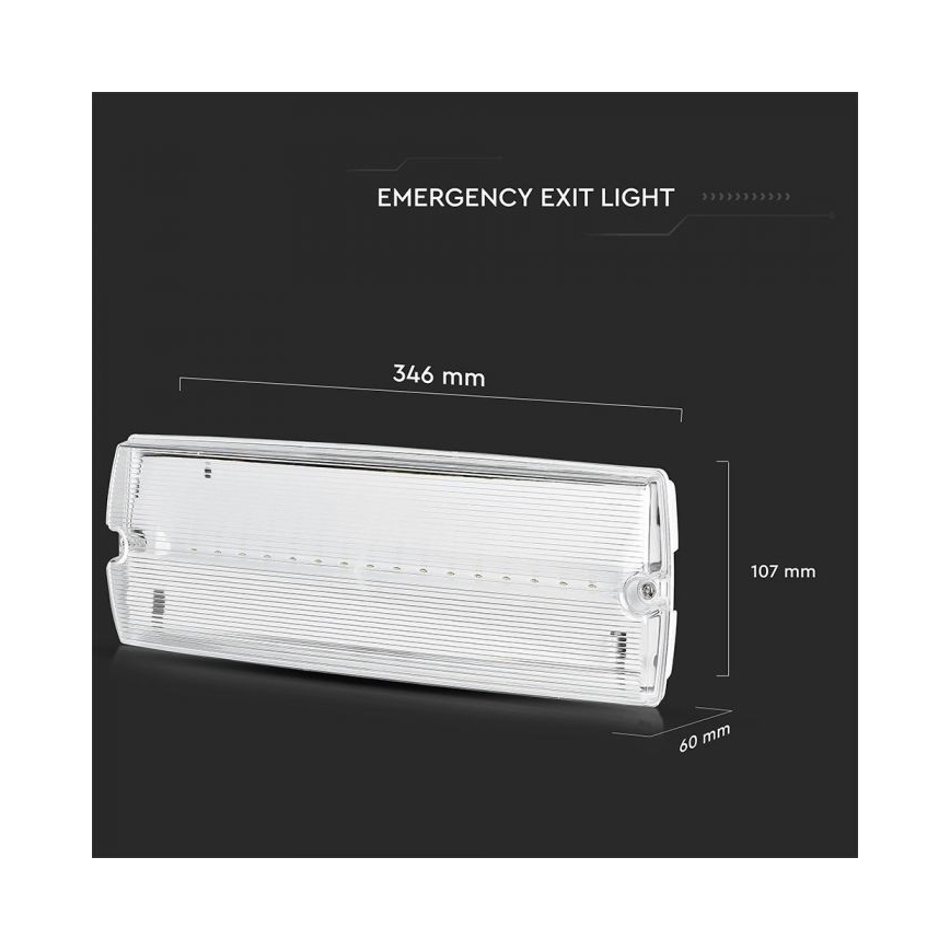 LED Núdzové svietidlo EMERGENCY EXIT LED/3W/230V IP65 6000K 1200mAh