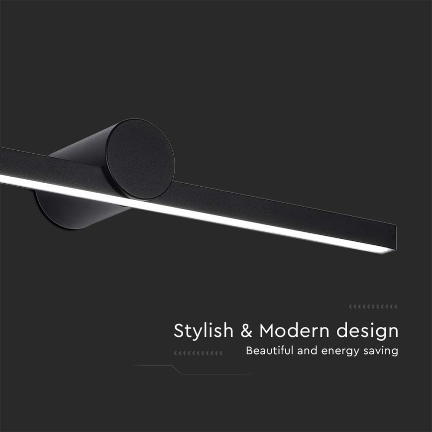 LED osvetlenie do kúpeľne na zrkadlo, 10 W, 230 V, 4000 K, IP65, čierne