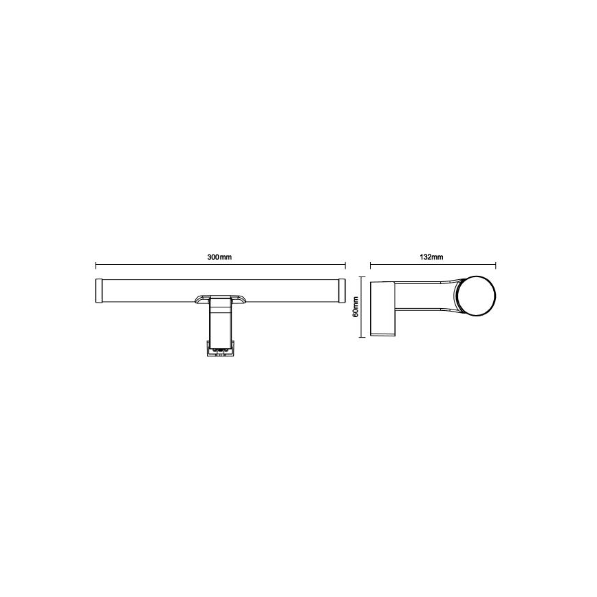 LED osvetlenie zrkadla do kúpeľne LED/8W/230V 30 cm IP44 čierne