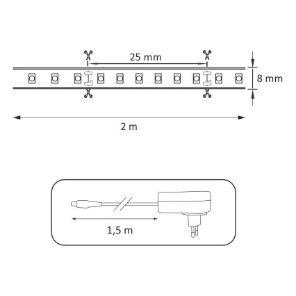 LED pásik 2m LED/18W/12V 4000K