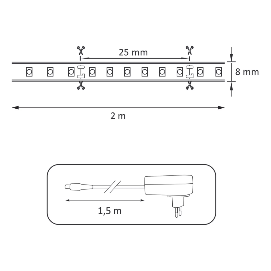 LED pásik 2m LED/18W/12V IP65 4000K