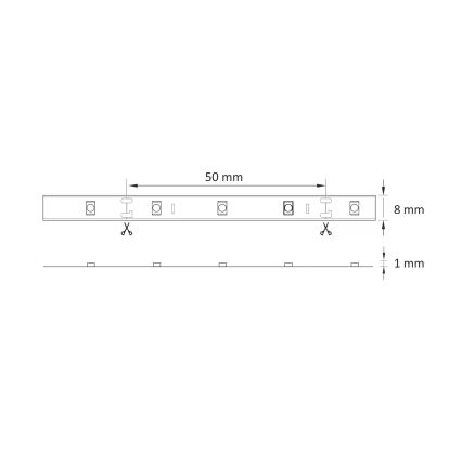 LED Pásik 5m LED/10W/12V IP20 6500K