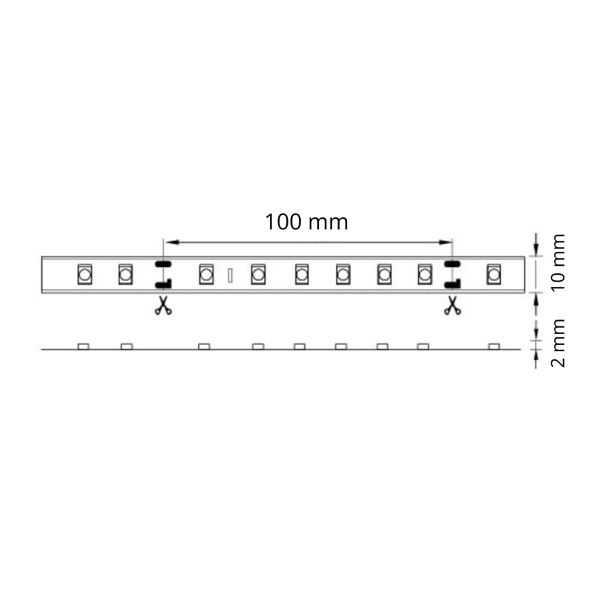 LED Pásik 5m LED/10W/12V IP20 biela