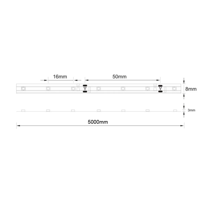 LED pásik kúpeľňový 5m 8,5W /12V IP44 3000K