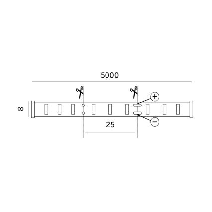 LED Pásik LED/50W/12V 5 m 3000K