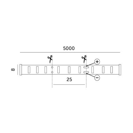 LED Pásik LED/50W/12V 5 m 3000K IP65