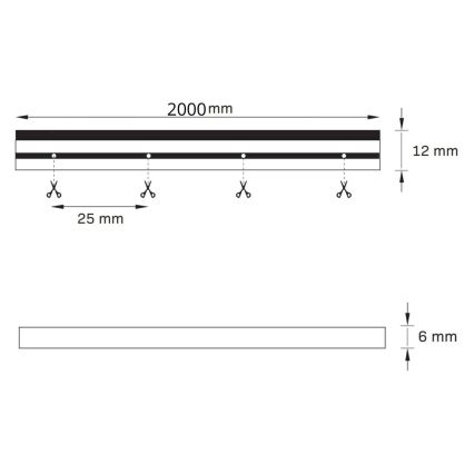 LED Pásik NEON 2 m LED/17W/12V 4000K IP65
