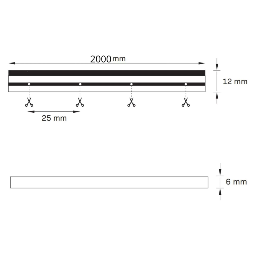 LED Pásik NEON 2 m LED/17W/12V 4000K IP65