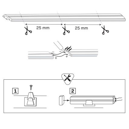 LED Pásik NEON 2 m LED/17W/12V 4000K IP65