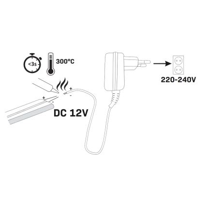 LED Pásik NEON 2 m LED/17W/12V IP65 oranžová