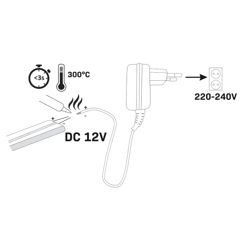 LED Pásik NEON 2 m LED/17W/12V IP65 oranžová