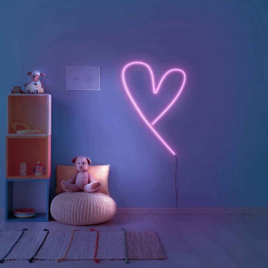 LED Pásik NEON 2 m LED/17W/12V IP65 ružová