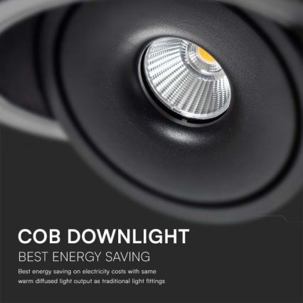 LED Podhľadové bodové svietidlo LED/12W/230V 3000/4000/6400K pr. 12 cm čierna