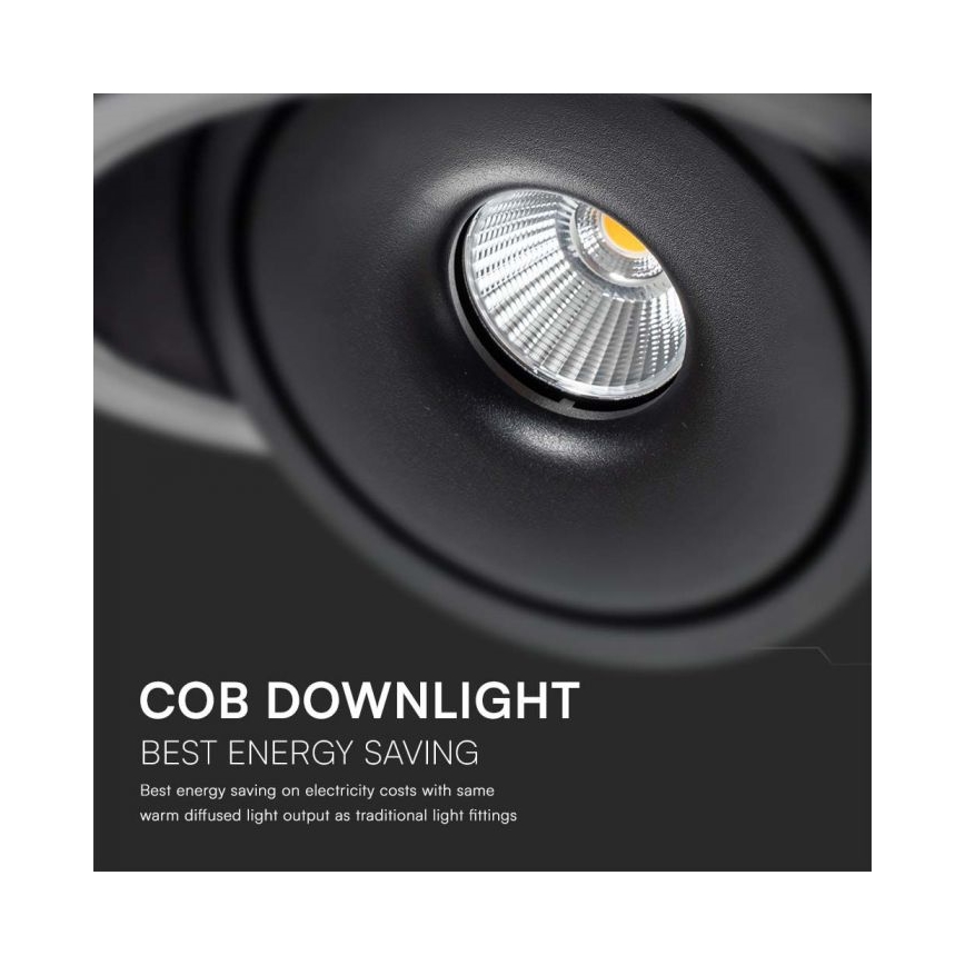 LED Podhľadové bodové svietidlo LED/12W/230V 3000/4000/6400K pr. 12 cm čierna