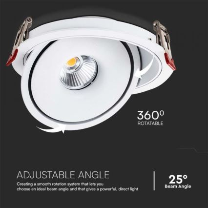LED Podhľadové bodové svietidlo LED/20W/230V 3000/4000/6400K pr. 16,5 cm biela