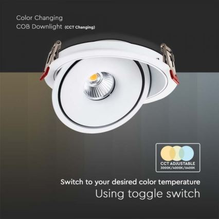 LED Podhľadové bodové svietidlo LED/20W/230V 3000/4000/6400K pr. 16,5 cm biela