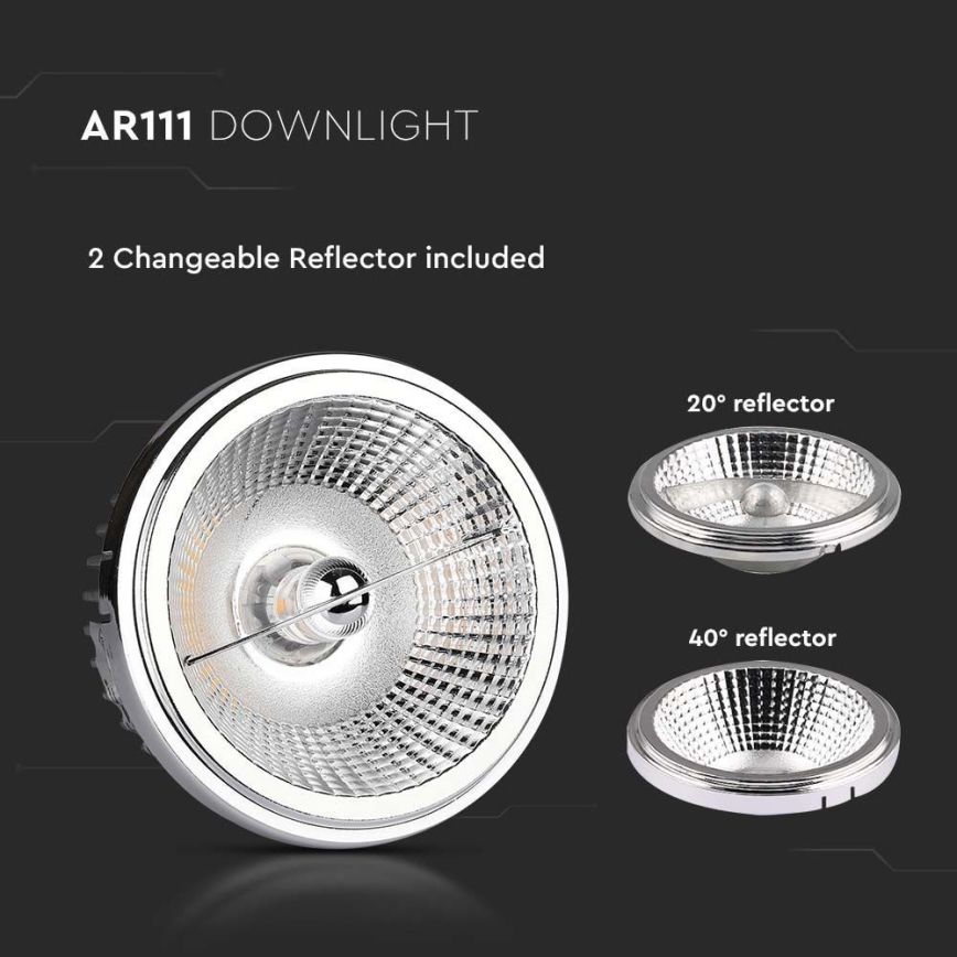 LED Podhľadové bodové svietidlo LED/20W/230V 6400K 40°/20° pr. 11 cm lesklý chróm
