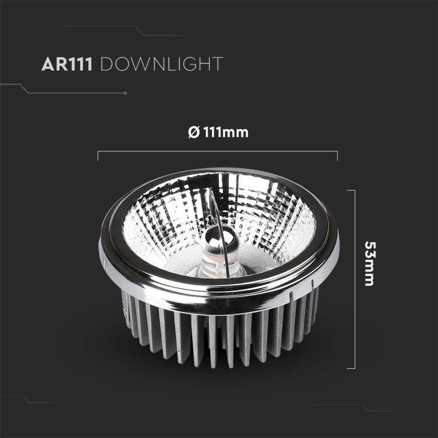 LED Podhľadové bodové svietidlo LED/20W/230V 6400K 40°/20° pr. 11 cm lesklý chróm