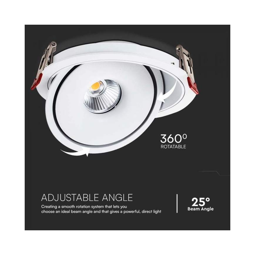 LED Podhľadové bodové svietidlo LED/28W/230V 3000/4000/6400K pr. 20 cm biela