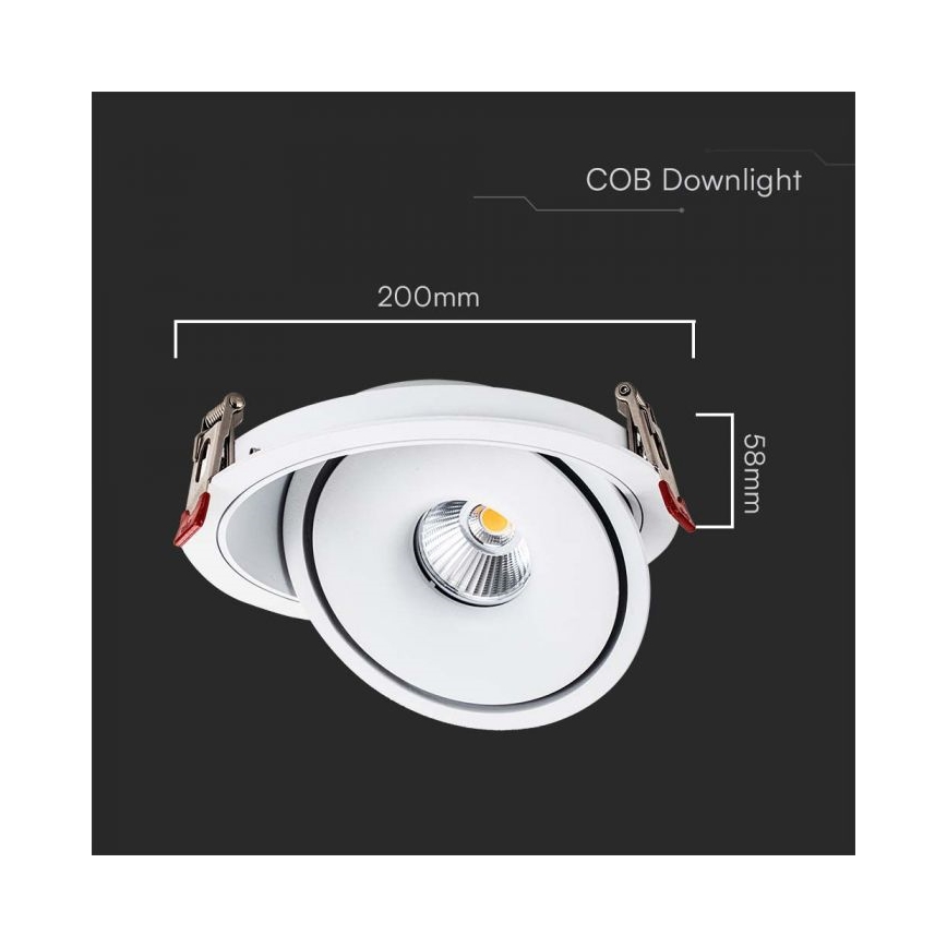 LED Podhľadové bodové svietidlo LED/28W/230V 3000/4000/6400K pr. 20 cm biela