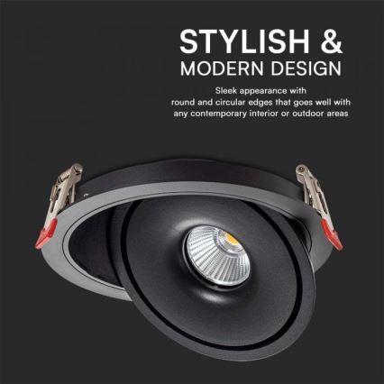 LED Podhľadové bodové svietidlo LED/28W/230V 3000/4000/6400K pr. 20 cm čierna