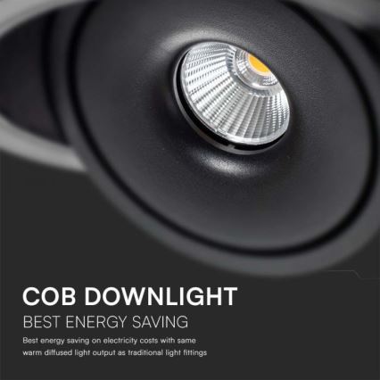 LED Podhľadové bodové svietidlo LED/28W/230V 3000/4000/6400K pr. 20 cm čierna