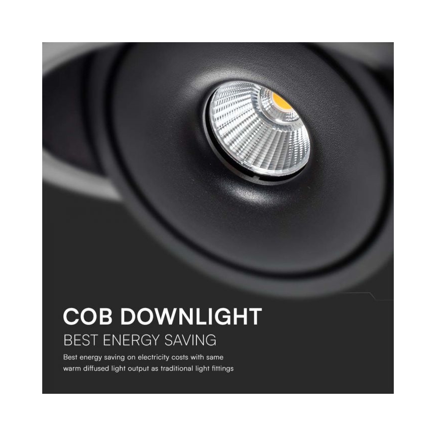 LED Podhľadové bodové svietidlo LED/28W/230V 3000/4000/6400K pr. 20 cm čierna