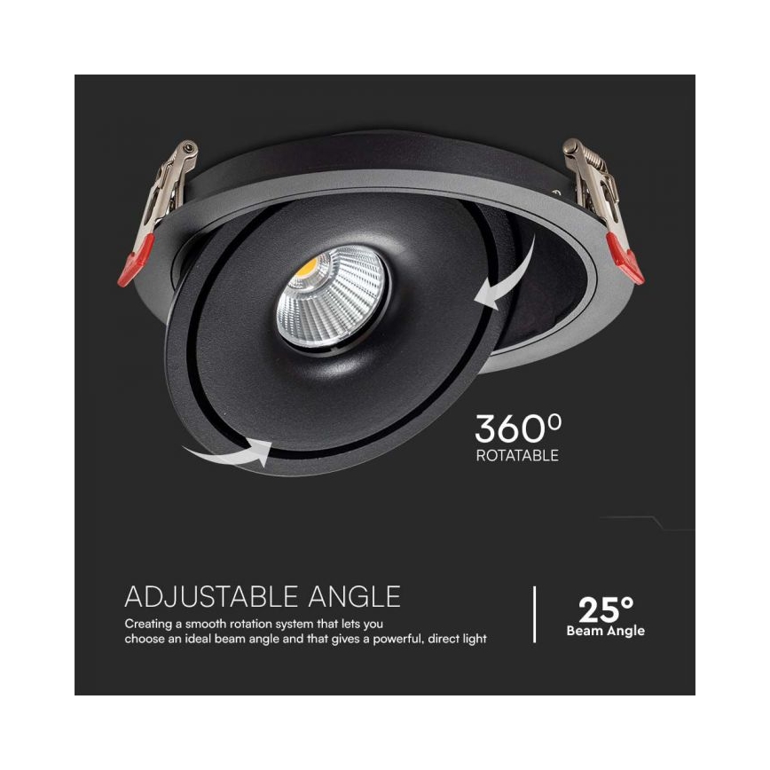 LED Podhľadové bodové svietidlo LED/28W/230V 3000/4000/6400K pr. 20 cm čierna