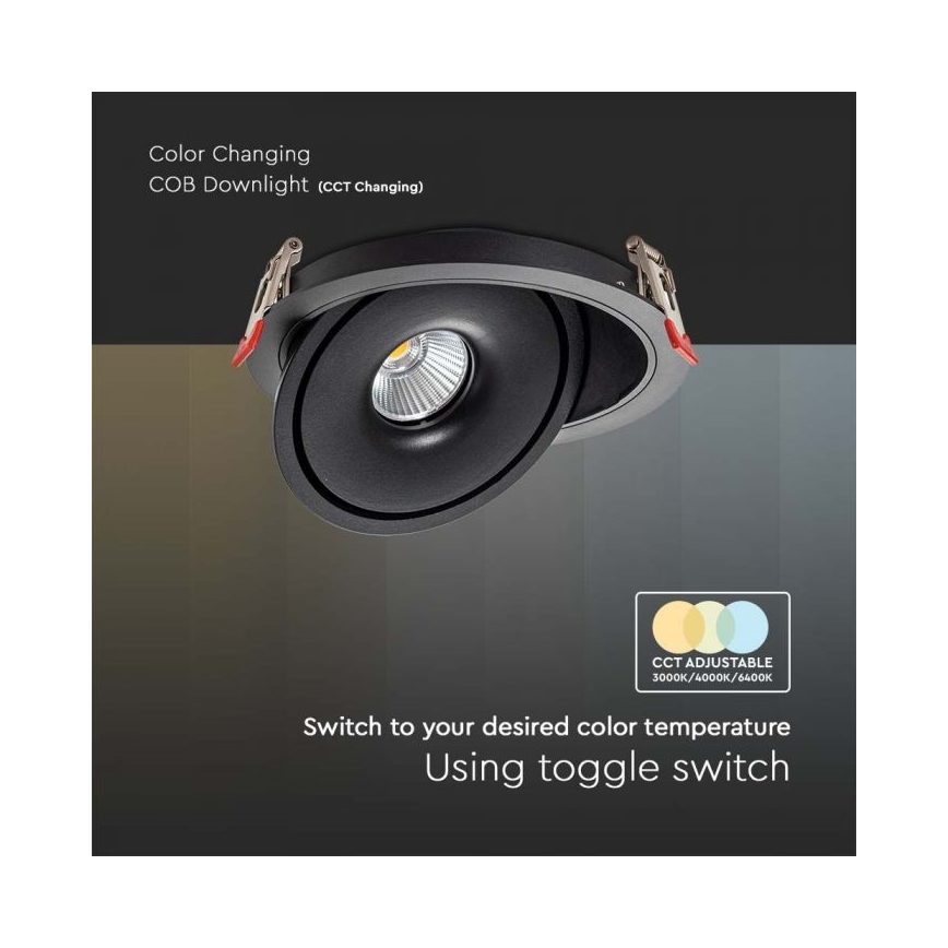 LED Podhľadové bodové svietidlo LED/28W/230V 3000/4000/6400K pr. 20 cm čierna