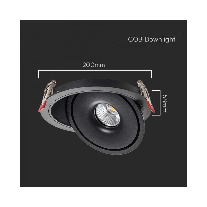 LED Podhľadové bodové svietidlo LED/28W/230V 3000/4000/6400K pr. 20 cm čierna