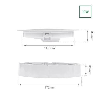 LED Podhľadové svietidlo ALGINE 2v1 LED/12W/230V 4000K