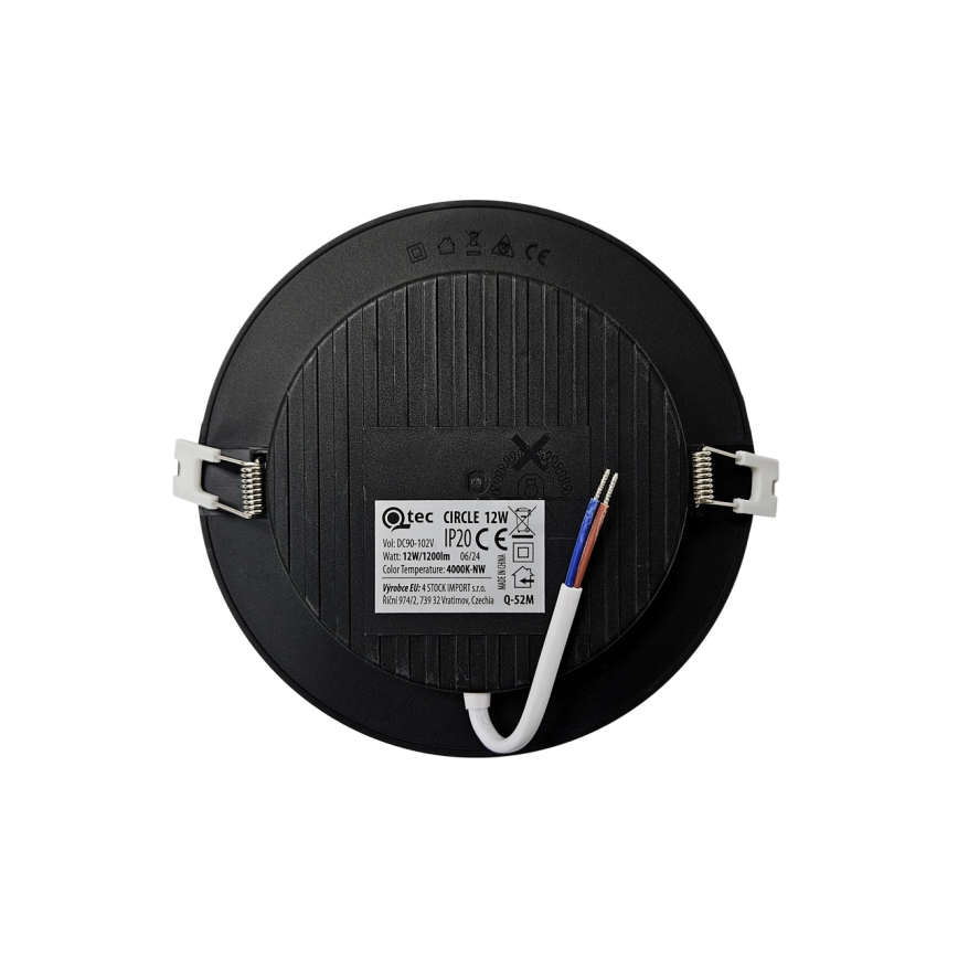 LED Podhľadové svietidlo CIRCLE LED/12W/230V 4000K pr. 17 cm čierna