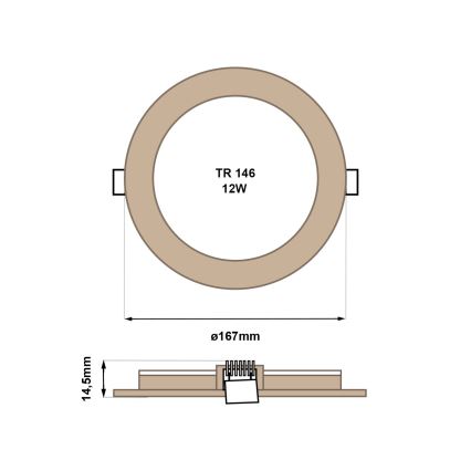 LED Podhľadové svietidlo CIRCLE LED/12W/230V 4200K pr. 16,7 cm hnedá