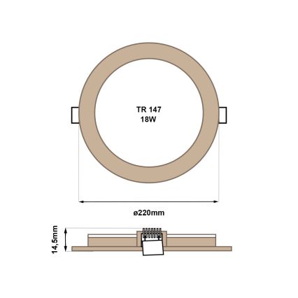LED Podhľadové svietidlo CIRCLE LED/18W/230V 4200K pr. 22 cm hnedá