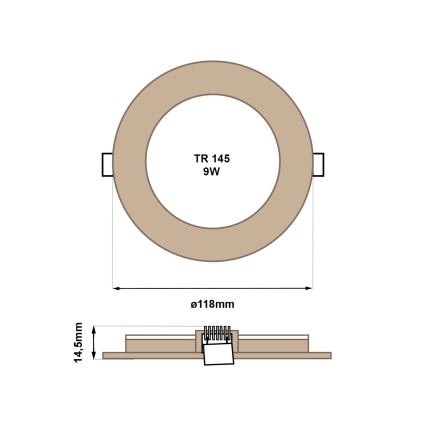 LED Podhľadové svietidlo CIRCLE LED/6W/230V 4200K pr. 11,8 cm hnedá