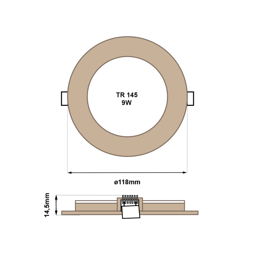 LED Podhľadové svietidlo CIRCLE LED/6W/230V 4200K pr. 11,8 cm hnedá